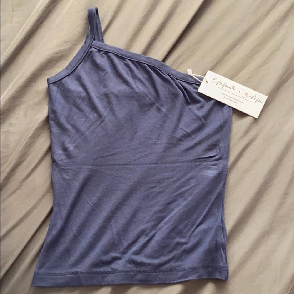 Navy blue one shoulder top💙
